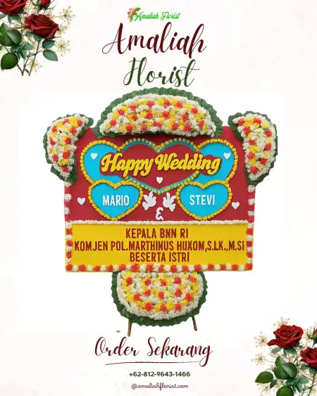 Papan Bunga Pernikahan Gerning
